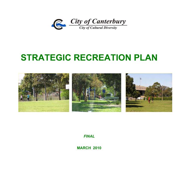 Canterbury Strategic Recreation Plan 2010 City of Canterbury Bankstown